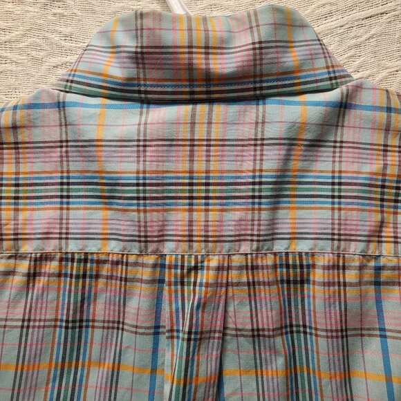 NWOT Como Sport  Men M Shirt Italian 100%Cotton PocketMatched Plaid xtra Buttons - Picture 2 of 8